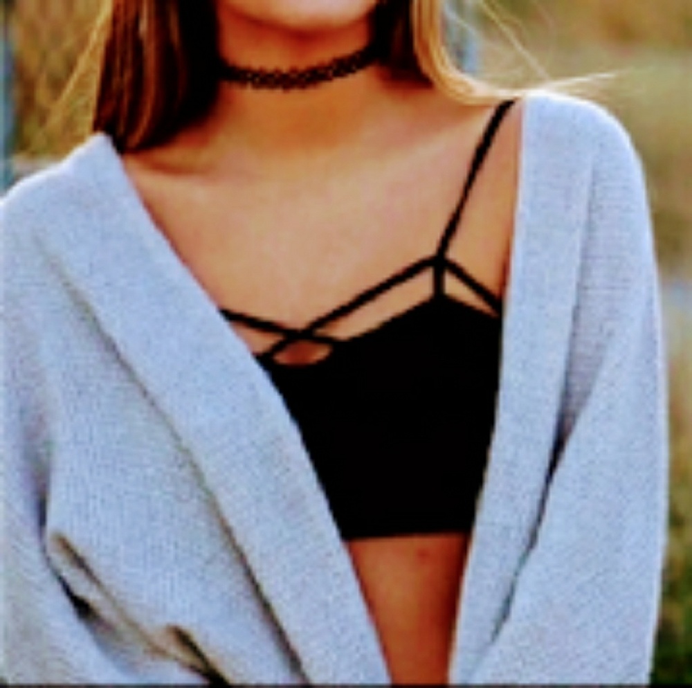 🖤New Black Crop Top Strappy Tank Top👀